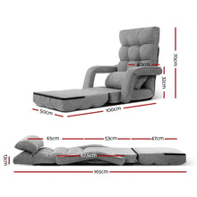 Load image into Gallery viewer, Lounge Sofa Armchair Floor Recliner Chaise Linen Light Grey
