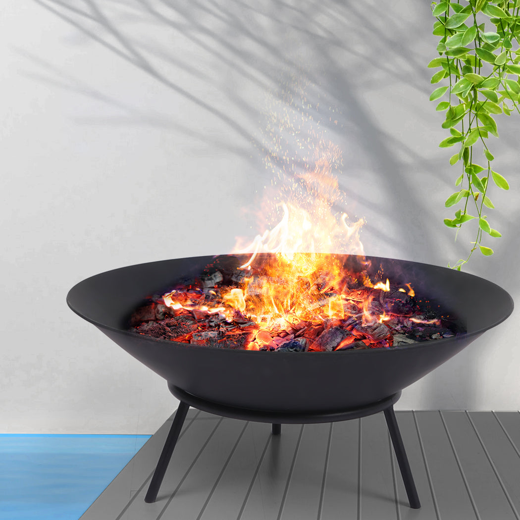 Fire Pit Bowl Firepit Garden Outdoor Patio Fireplace Heater 70cm