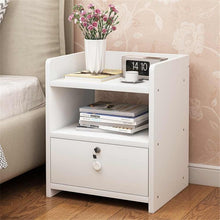 Load image into Gallery viewer, Nightstand With Storage Cabinet Bedside Table Wooden Solid  Bedroom Furniture With lock
